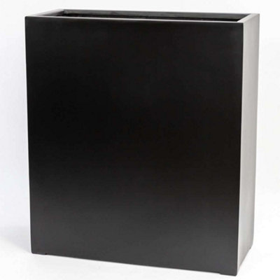 B&Q -  Black Large Polystone Stone Effect Tall Trough Planter 72Cm