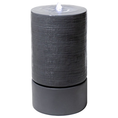 Primrose Siena Column Rippling Effect Garden Outdoor Water Feature Fountain With Led Lights H85Cm from B&Q