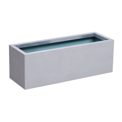 B&Q -  Zinc Galvanised Silver Trough 120Cm