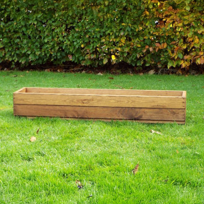 Primrose Wooden Trough Redwood Low Outdoor Flower Bed Planter 102Cm from B&Q