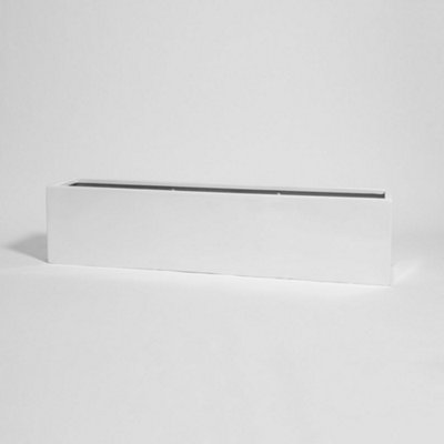 Primrose White Gloss Polystone Rectangular Trough Planter 150Cm from B&Q