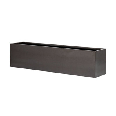 Primrose Metallic Grey Polystone Rectangular Trough Garden Planter 150Cm from B&Q