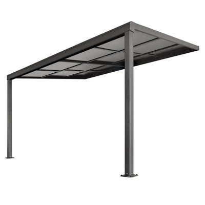 Primrose Veranda Garden Canopy Retractable Sliding Roof 4.26M X 3.05M Anthracite from B&Q