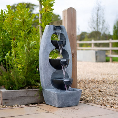 Primrose 5 Tier Stone Effect Pouring Bowls Cascading Water Feature 102Cm from B&Q