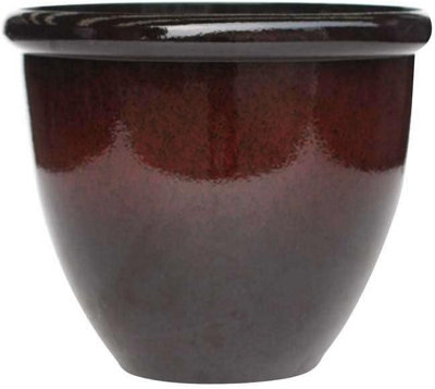 Primrose Plant Pot Round Flower Pot Plastic Planter In Black Medium 54Cm from B&Q