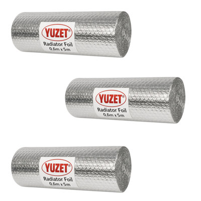 3 Pack Yuzet 60Cm X 5M Radiator Heat Reflective Insulating Foil Energy Saving from B&Q