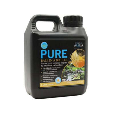 B&Q -  Pure Bale In A Bottle 1L Barley Straw Blanketweed Pond Water Treatment String Algae Remover Clear Natural Fish