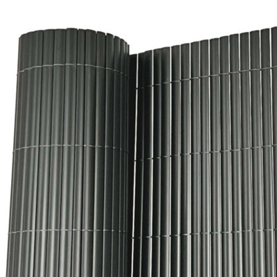 Oypla 1M X 5M Grey Pvc Outdoor Garden Fencing Privacy Screen Roll from B&Q