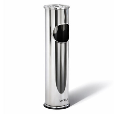 B&Q -  Free Standing Stainless Steel Ash Tray Cigarette Rubbish Bin