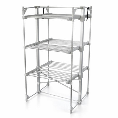 Oypla 3 Tier Electrical Heated Folding Clothes Horse Airer Dryer With 36 Heated Rails from B&Q