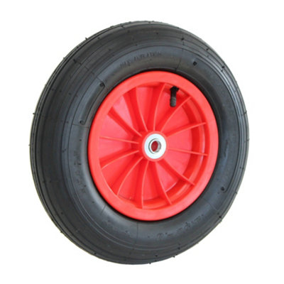 Oypla 14" 3.50-8 Plastic Rim Wheelbarrow Replacement Pneumatic Tyre Wheel from B&Q