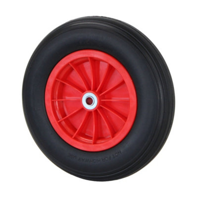 Oypla 14" 3.50-8 Plastic Rim Wheelbarrow Replacement Puncture Proof Pu Tyre Wheel from B&Q