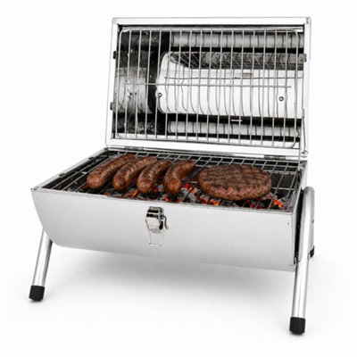Oypla Portable Camping Stainless Steel Barrel Bbq Charcoal Barbecue Table Top from B&Q