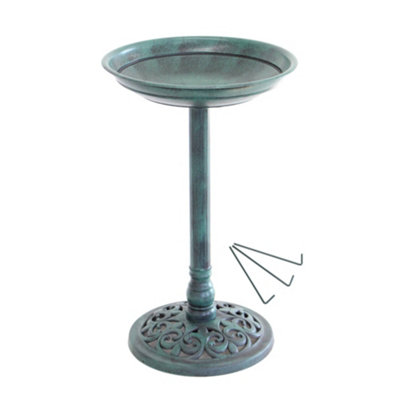 Oypla Traditional Ornamental Garden Pedestal Bird Bath Outdoor Water from B&Q
