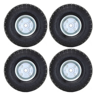 Oypla 4X 10" Pneumatic Sack Truck Trolley Wheel Barrow Replacement Tyre from B&Q