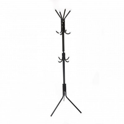 Oypla 12 Hook Coat Umbrella Stand Hat Rack Heavy Duty All Metal Black from B&Q