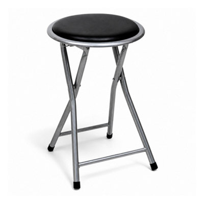 Oypla Black Padded Folding Breakfast Kitchen Bar Stool Seat from B&Q