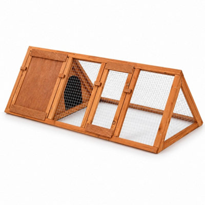 Oypla Wooden Outdoor Triangle Rabbit Guinea Pig Pet Hutch Run Cage from B&Q