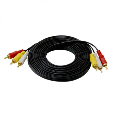 Oypla 5M Triple 3 Phono 3Rca To 3Rca Av Audio Video Gold Cable Lead from B&Q
