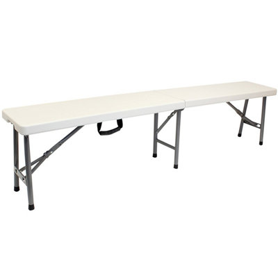 Oypla 6Ft 1.8M Folding Heavy Duty Outdoor 4 Person Trestle Bench Chair from B&Q