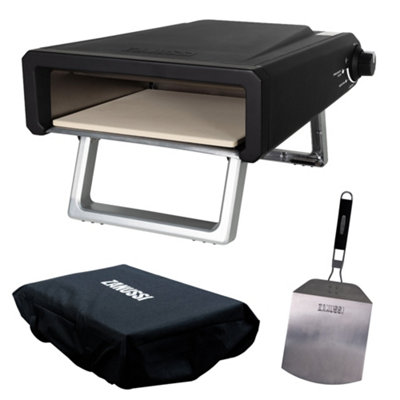 Zanussi Gas Pizza Oven With Paddle And Carry Bag Black Zgpo1Pc