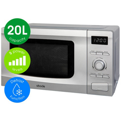 Abode Amd2002S20L Digital Microwave In Silver from B&Q