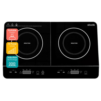 Abode Portable Induction Hob Double Digital With Touch Control 2800W Aindh2003 from B&Q