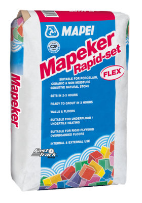 Mapei Mapeker Rapid Set Tile Adhesive Grey 20Kg from B&Q