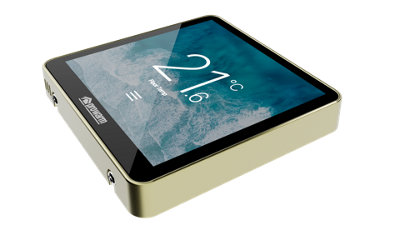 Prowarm Touch Iq St SeriesBlack Touchscreen ThermostatBrass Trim from B&Q