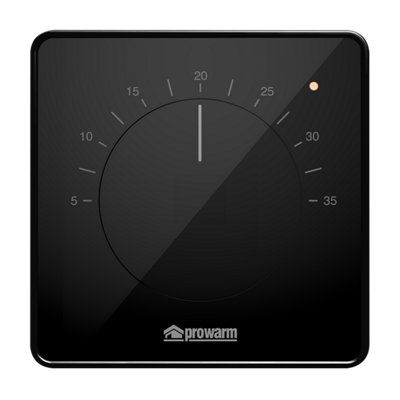 Prowarm Touch Iq M SeriesBlack Dial ThermostatBlack Trim from B&Q