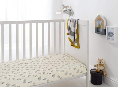 Smart Living Soft & Breathable Nursery Sheep Crib Fitted Sheet from B&Q