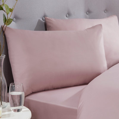 Smart Living Super Soft Warm Cosy Plain Dye Housewife Pillowcases PairBlush from B&Q