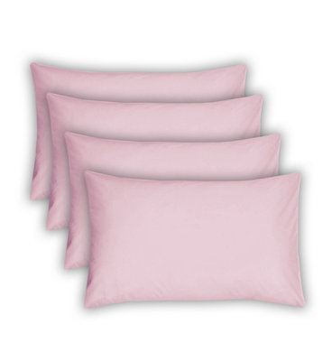 Smart Living Polycotton Housewife Pillowcases 4 Pack 48X74Cm BeddingSoft Pink from B&Q