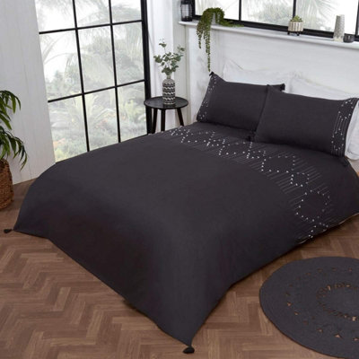 Smart Living Luxury Hotel Quality Boho Embroidered Tassels Duvet Cover With Pillowcases from B&Q