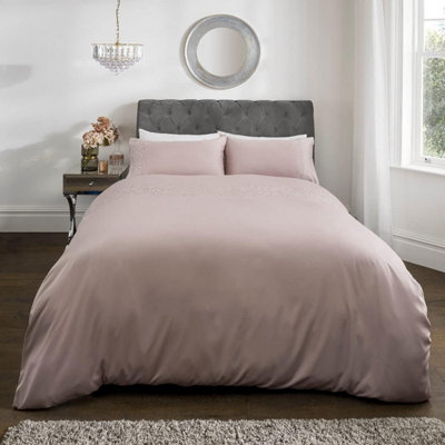 Smart Living Luxury Hotel Quality Diamonte Embellished Duvet Cover With Pillowcases from B&Q