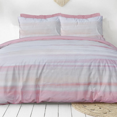 Smart Living Luxury Hotel Quality Reversible Ribbed Velvet Duvet Cover With Pillowcases from B&Q
