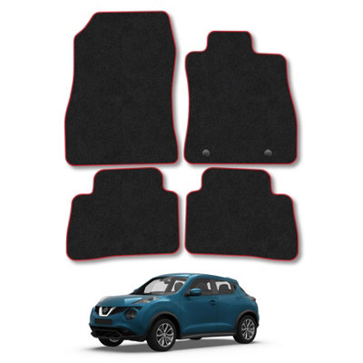 Car Mat Co Nissan Juke 2010-2019 Car Mats Red Trim Carpet Tailored  Easy Clean Clips from B&Q