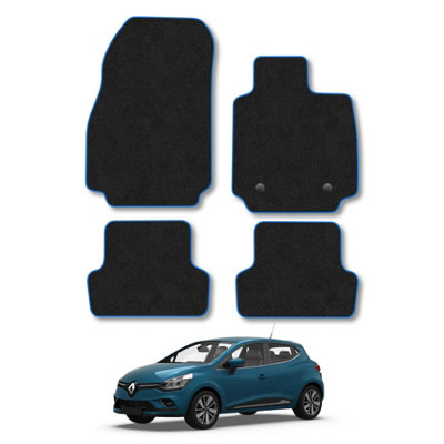 Car Mat Co Renault Clio 2012-2019 Car Mats Blue Trim Carpet Tailored  Easy Clean Clips from B&Q