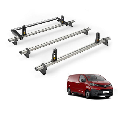 Van Guard Toyota Proace (2016+) Roof Rack 3 Aluminium Roof BarsRear Ladder Roller With LoadstopsUltibar Plus from B&Q