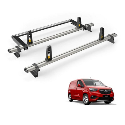 B&Q -  Vauxhall Combo (2018+) Roof Rack 2 Aluminium Roof BarsRear Ladder Roller With Loadstops Ultibar Plus Vg338-2/vgr-03