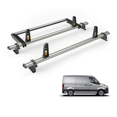 B&Q -  Mercedes Sprinter (2018+) Roof Rack 2 Aluminium Roof BarsRear Ladder Roller With Loadstops Ultibar Plus Vg236-2/vgr-17