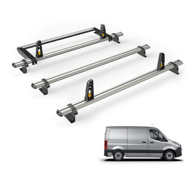 B&Q -  Mercedes Sprinter (2018+) Roof Rack 3 Aluminium Roof BarsRear Ladder Roller With Loadstops Ultibar Plus Vg236-3/vgr-17