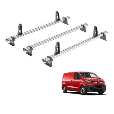 Van Guard Vauxhall Vivaro (2019+) Roof Rack 3 Aluminium Roof Bars With LoadstopsUltibar PlusVg333-3 from B&Q