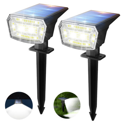 Tecknet White/Light Solar Lights Outdoor Garden, 59 Leds 6500K Cool Brightness Levels, Ip65 Waterproof For Outdoor Pathway/Lawn Size 3 B&Q