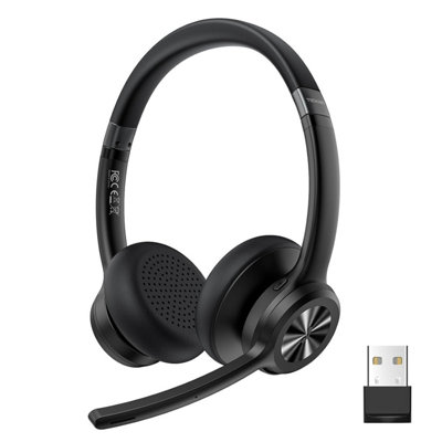 Tecknet Bluetooth HeadsetUsb Wireless With Microphone Noise Canceling50 H Playtime & MuteHeadphones Mic Bt 5.2 On-Ear For from B&Q