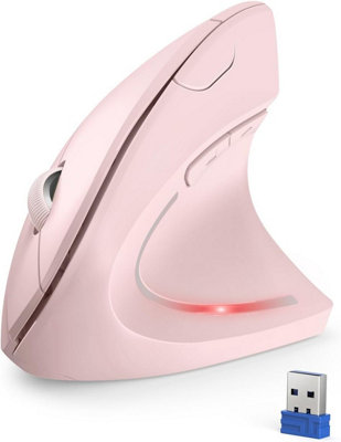 Tecknet Vertical Mouse: 4800 Dpi6 Silent Buttons5 Dpi Levels. 24-Month Battery. For Laptop/pc/mac. Pink. from B&Q