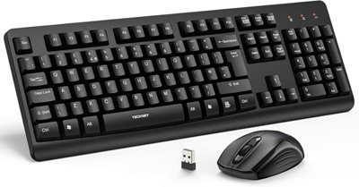 Tecknet Combo: Wireless Keyboard & Mouse2.4GErgonomic & Silent. Full-SizeSpill-ResistantUk Layout.