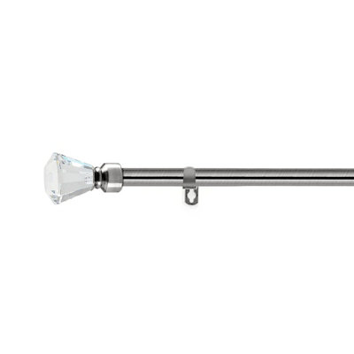Moonlight Bedding Extendable Metal Curtain Pole With Crystal FinialsAdjustable Plain Curtain Pole (Chrome4884 Inches) from B&Q