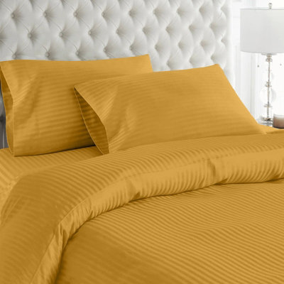Moonlight Bedding Stripe Duvet Cover & Pillowcase Set Double (Ochre200X200Cm) from B&Q