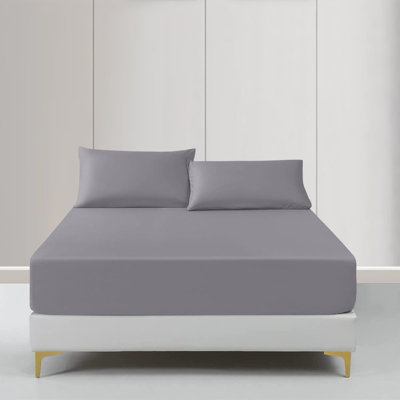 Moonlight Bedding Super King Deep Pocket Fitted Sheet25Cm Elastic Corners Wrinkle Resistant Bed Sheets (Grey180X200Cm) from B&Q